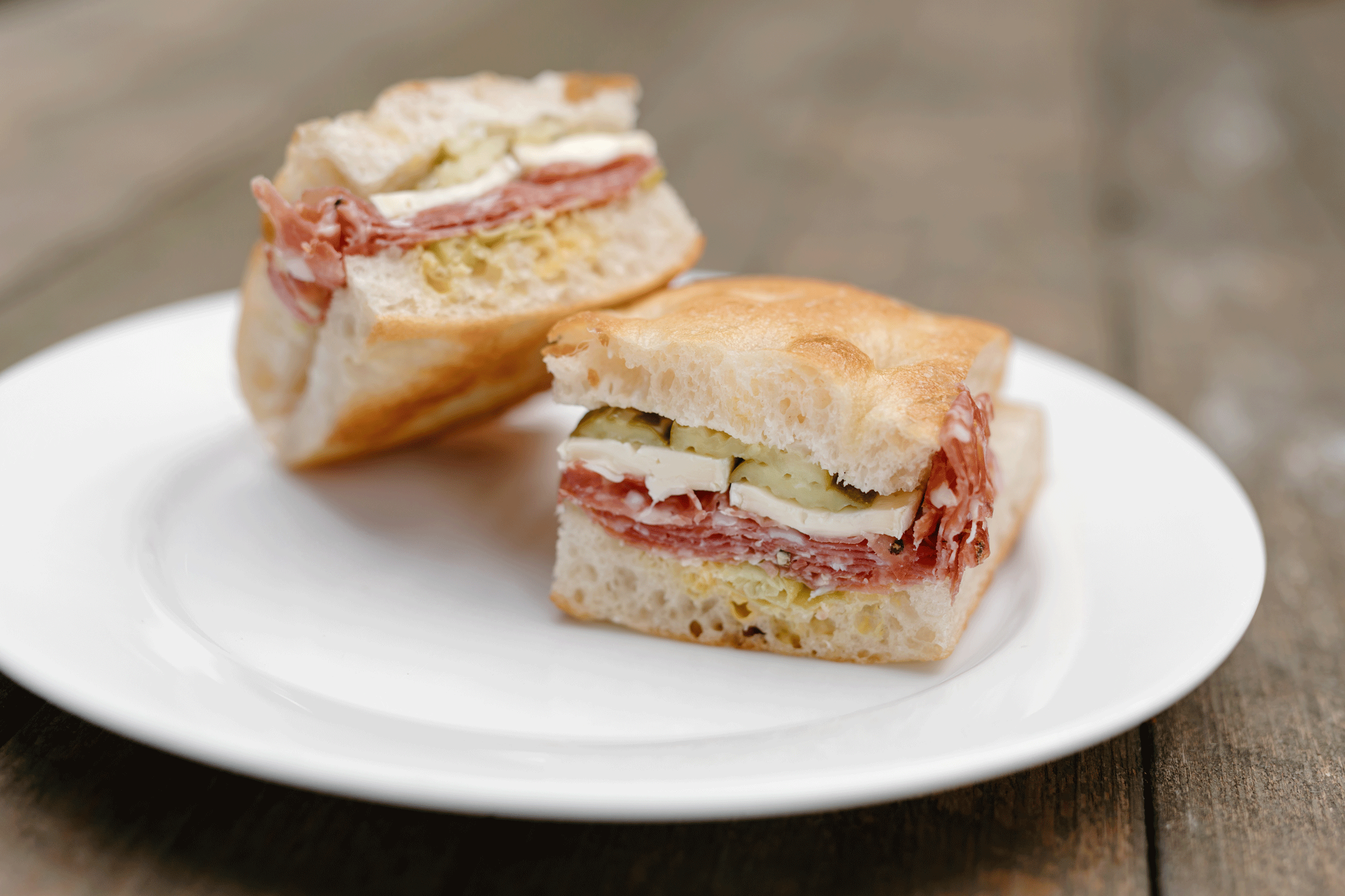 ciabatta sandwich with meat